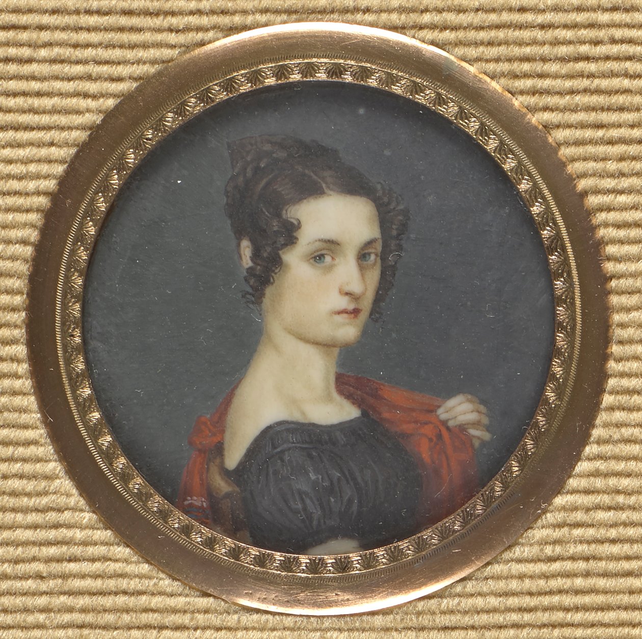 retrato, de, un, dama, en, un, vestido oscuro de Leopold Blonder