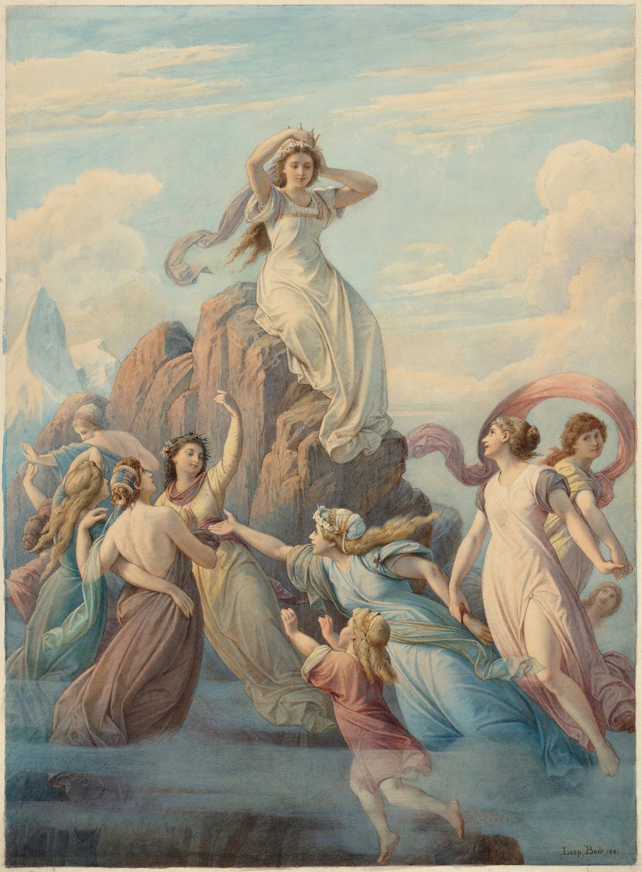 Canción de la montaña después de Friedrich Schiller, 1881 de Leopold Bode