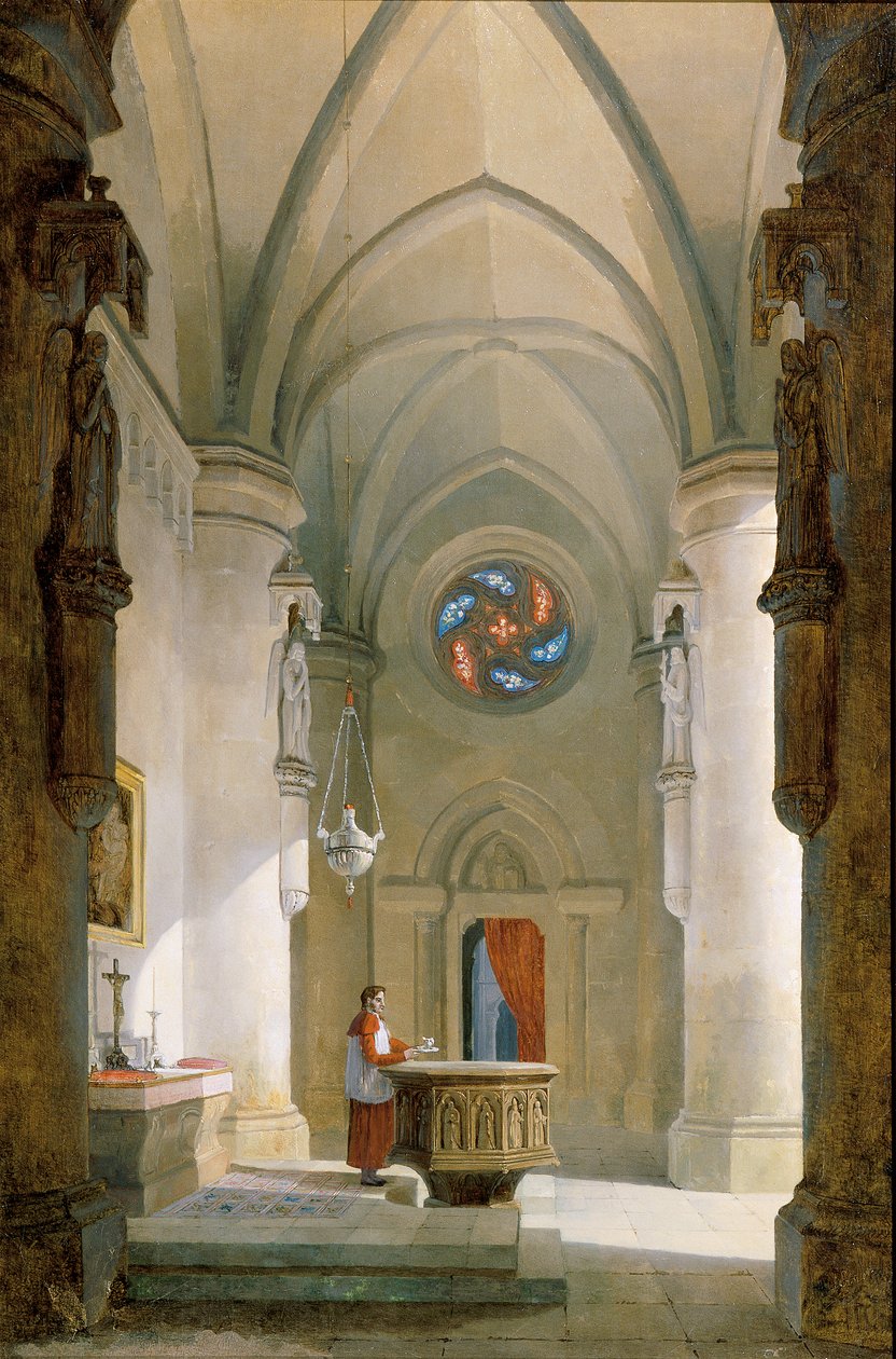 El interior de un baptisterio de Leopold Ernst