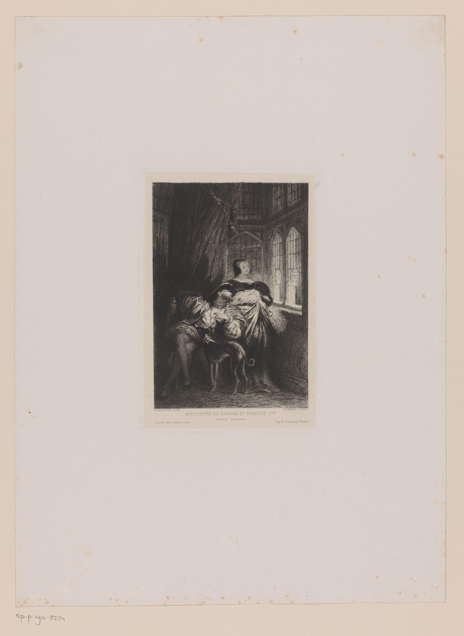 Doble retrato de Margarita de Valois y Francisco I de Francia Marguerite de Navarre et François Ier (título sobre objeto) de Leopold Flameng