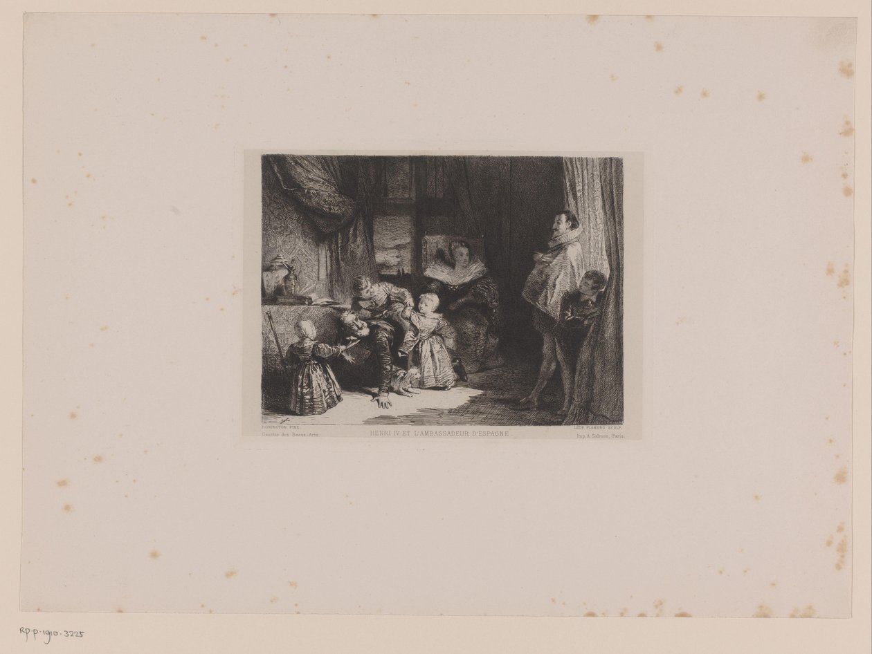 Hendrik IV como embajador van Spanje Enrique IV y el embajador español (título sobre el objeto) de Leopold Flameng