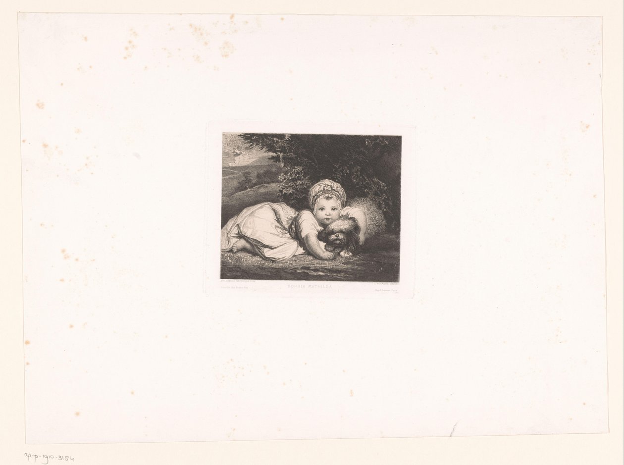 Princesa Sophia Matilda de Gloucester con su perro de Leopold Flameng
