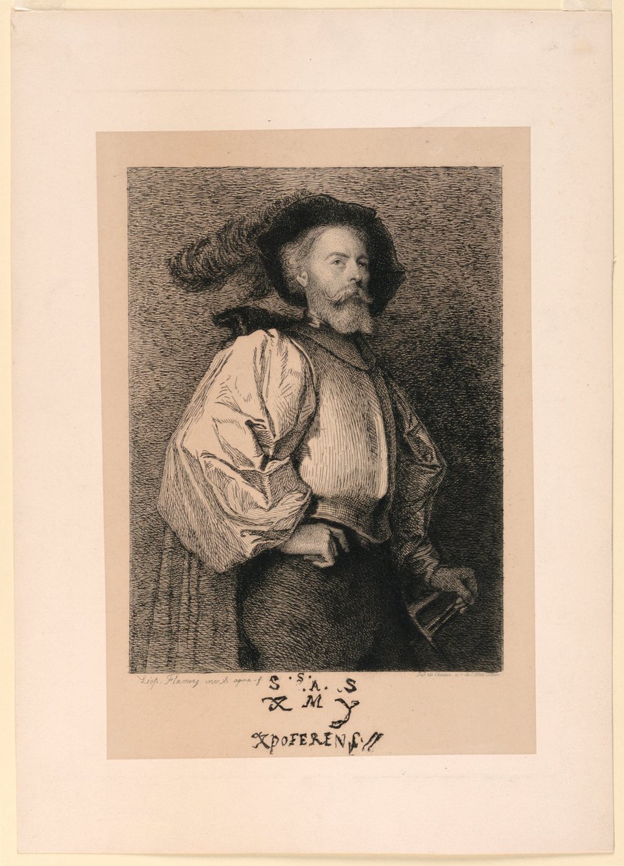 Autorretrato como caballero de Leopold Flameng