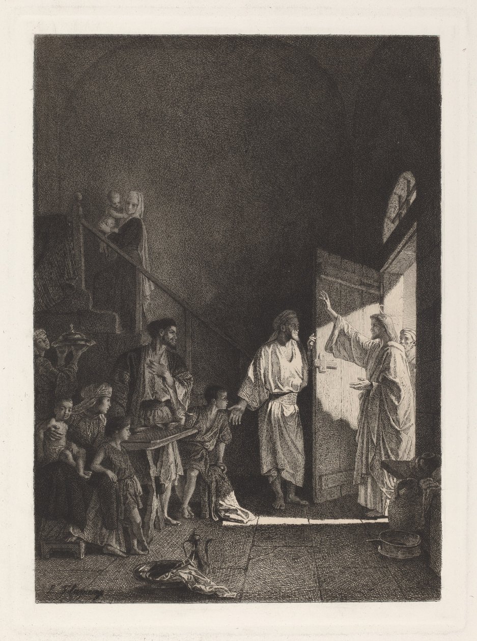 Una escena del Nuevo Testamento de Leopold Flameng, after Alexandre Bida
