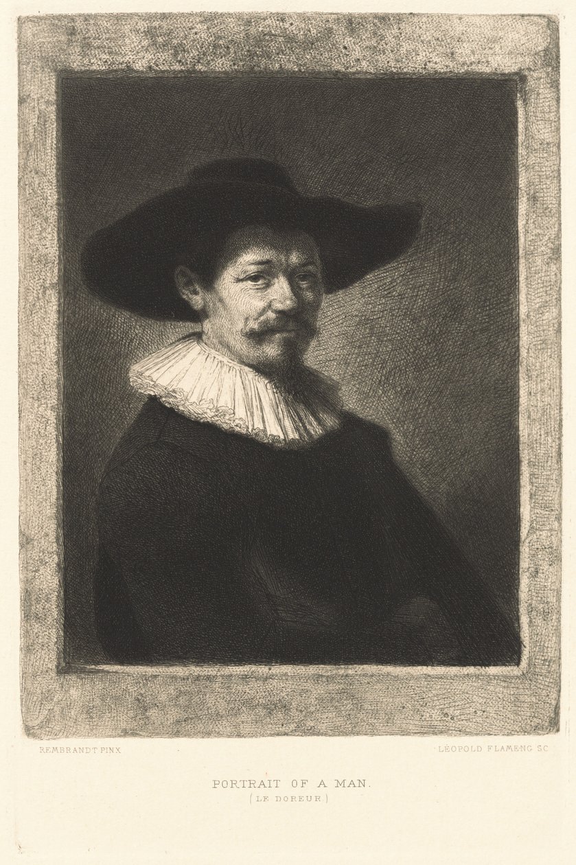 Retrato de un Hombre de Leopold Flameng after Rembrandt van Rijn