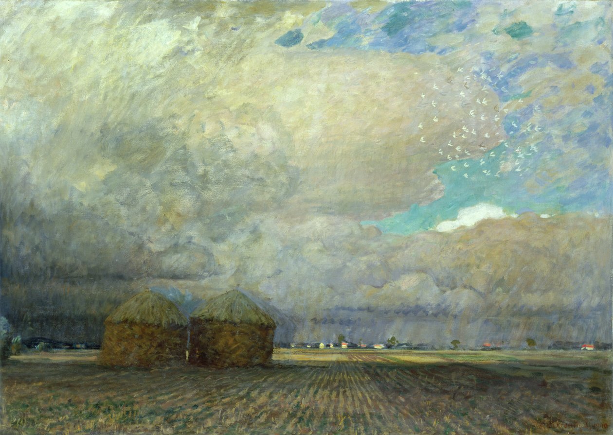 Paisaje con chozas, 1900 de Leopold Karl Walter von Kalckreuth
