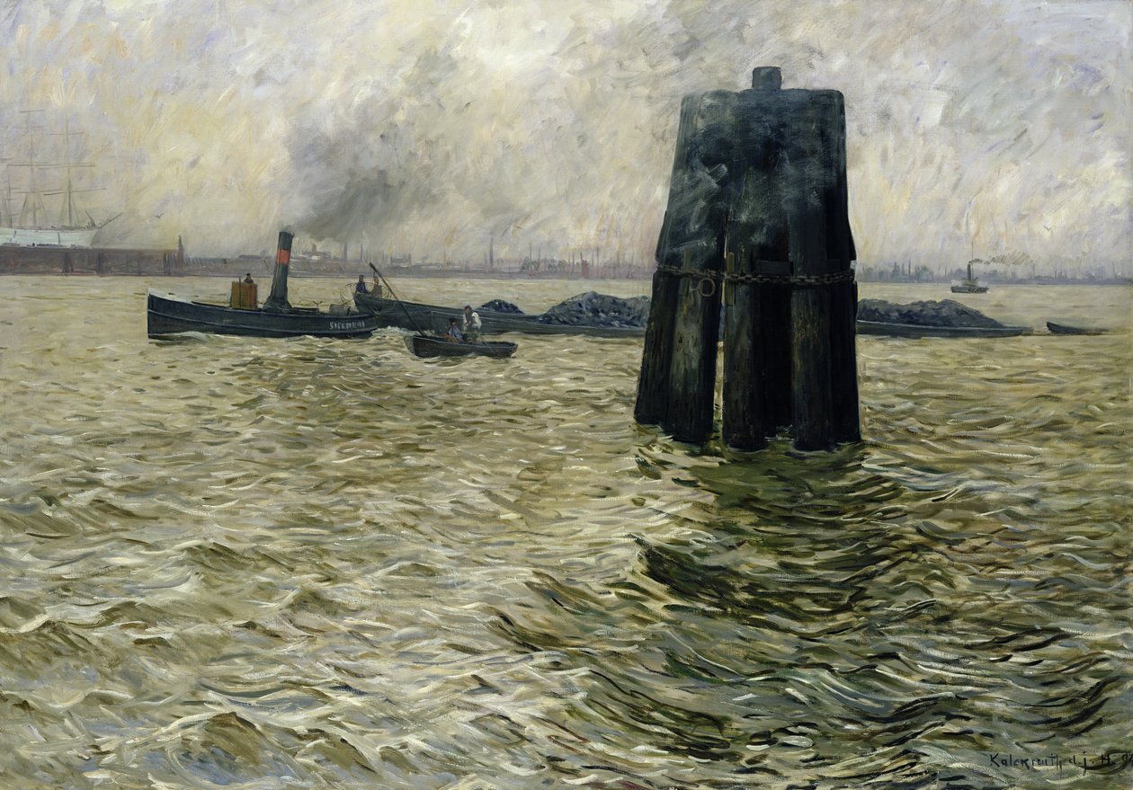 El puerto de Hamburgo, 1894 de Leopold Karl Walter von Kalckreuth