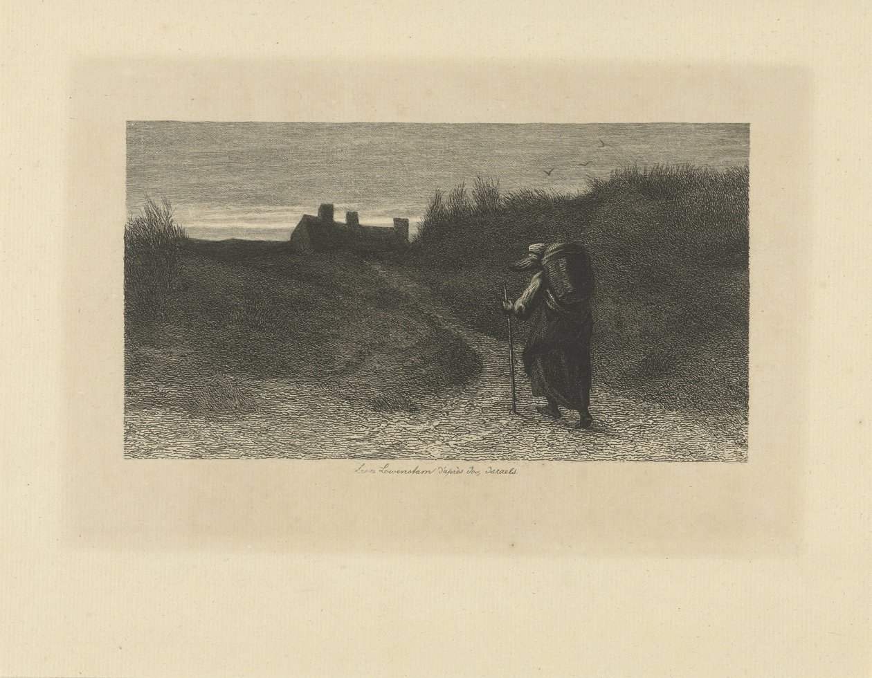 Caminante en un paisaje de dunas de Leopold Lowenstam