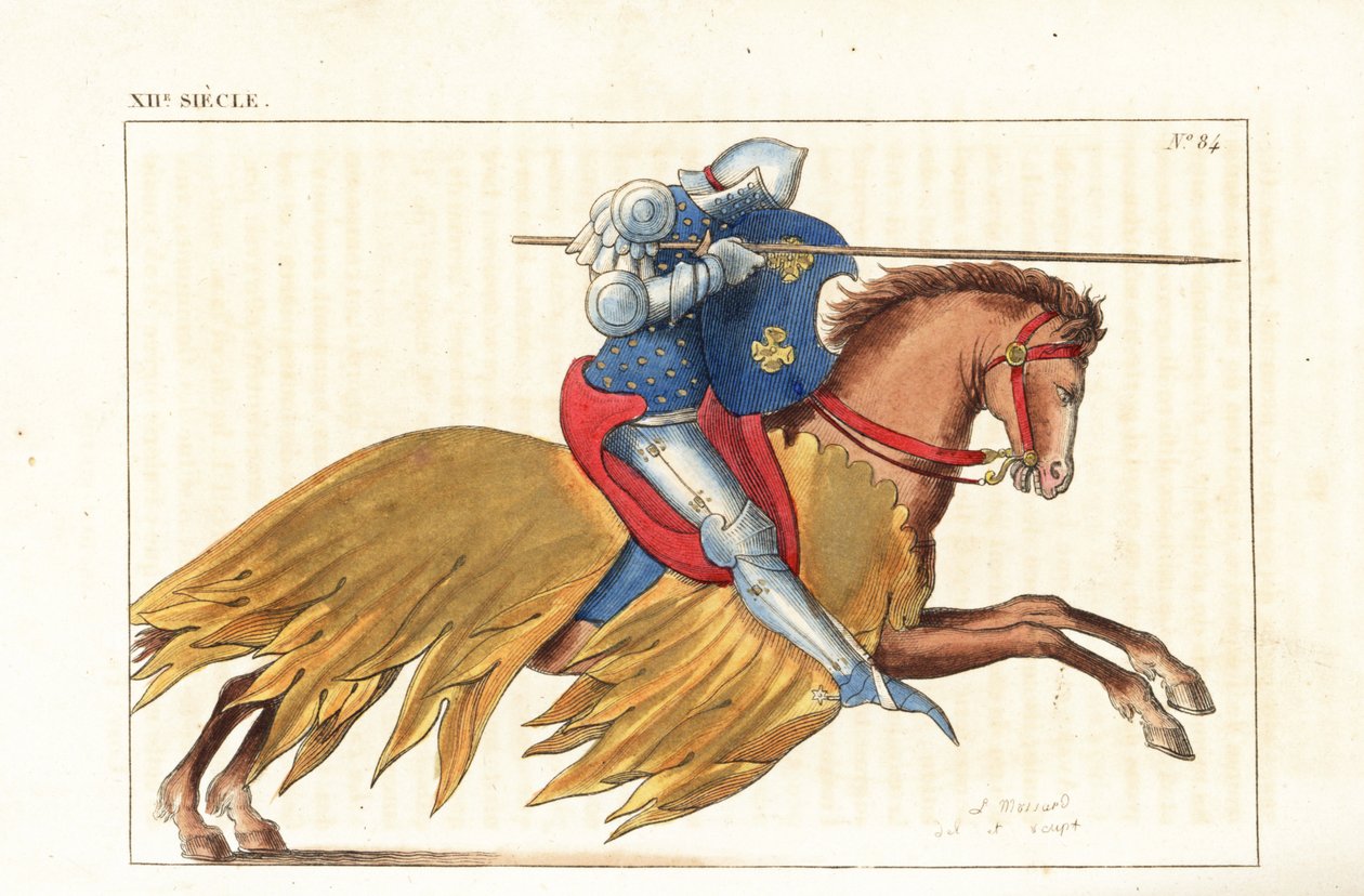 Caballería inglesa cargando con lanza de Leopold Massard