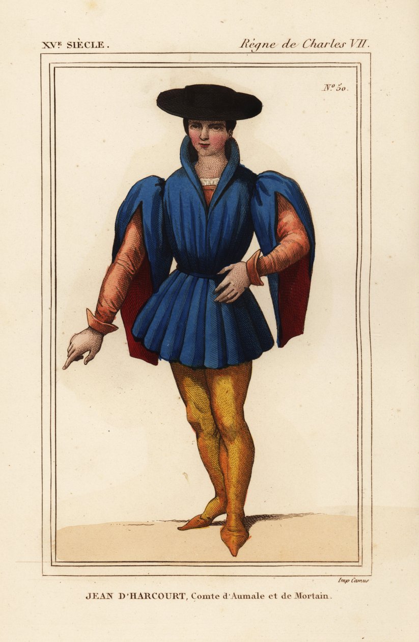 Jean VIII de Harcourt, caballero francés, conde de Aumale y Mortain de Leopold Massard