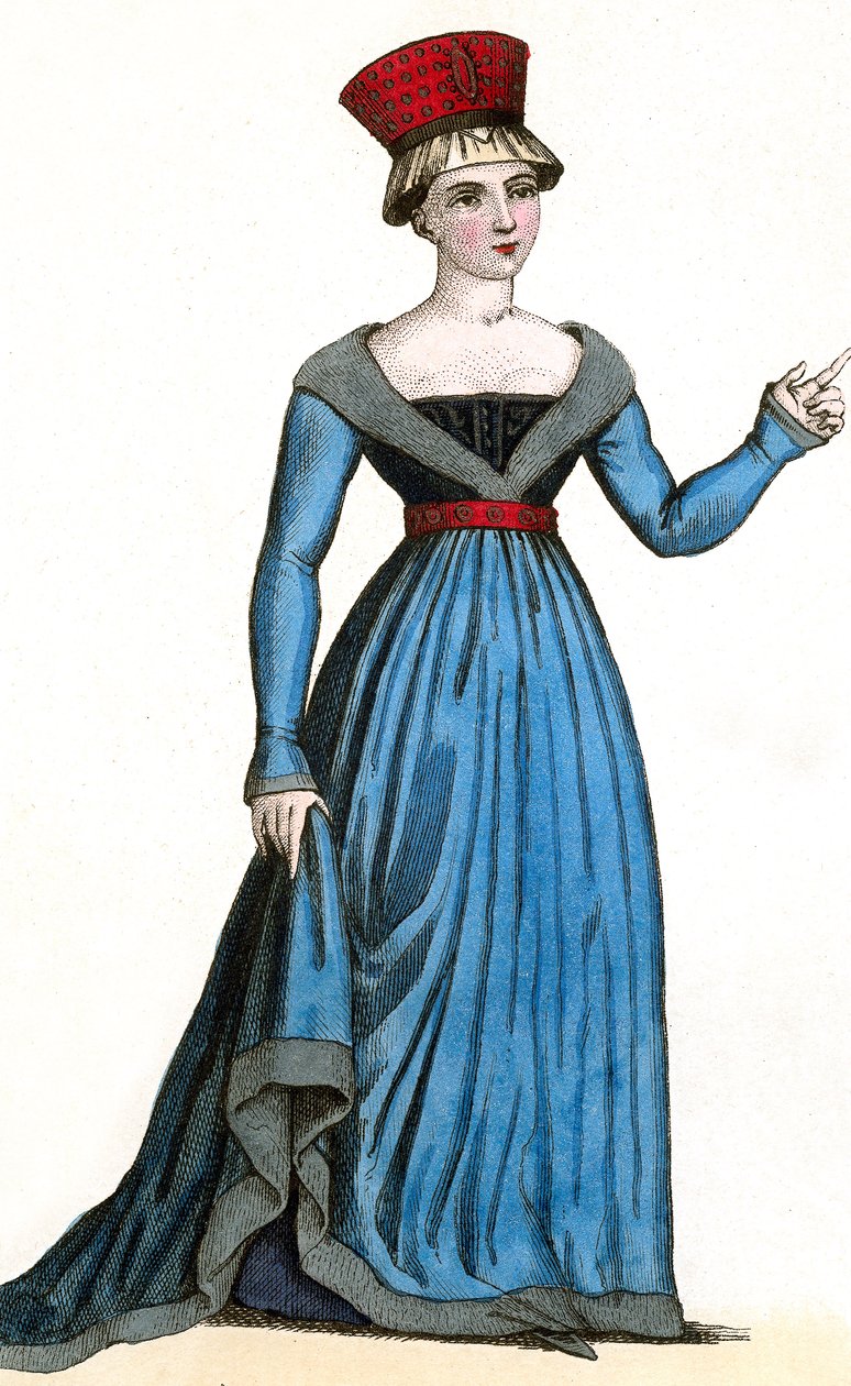 Marie de Fayel esposa de Renaud-de-Nanteuil y madre de Marguerite-de-Nanteuil, bajo el reinado de CharlesVII de Leopold Massard