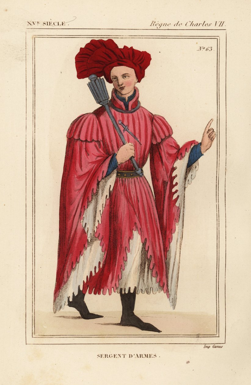 Sargento de armas con maza ceremonial de Leopold Massard