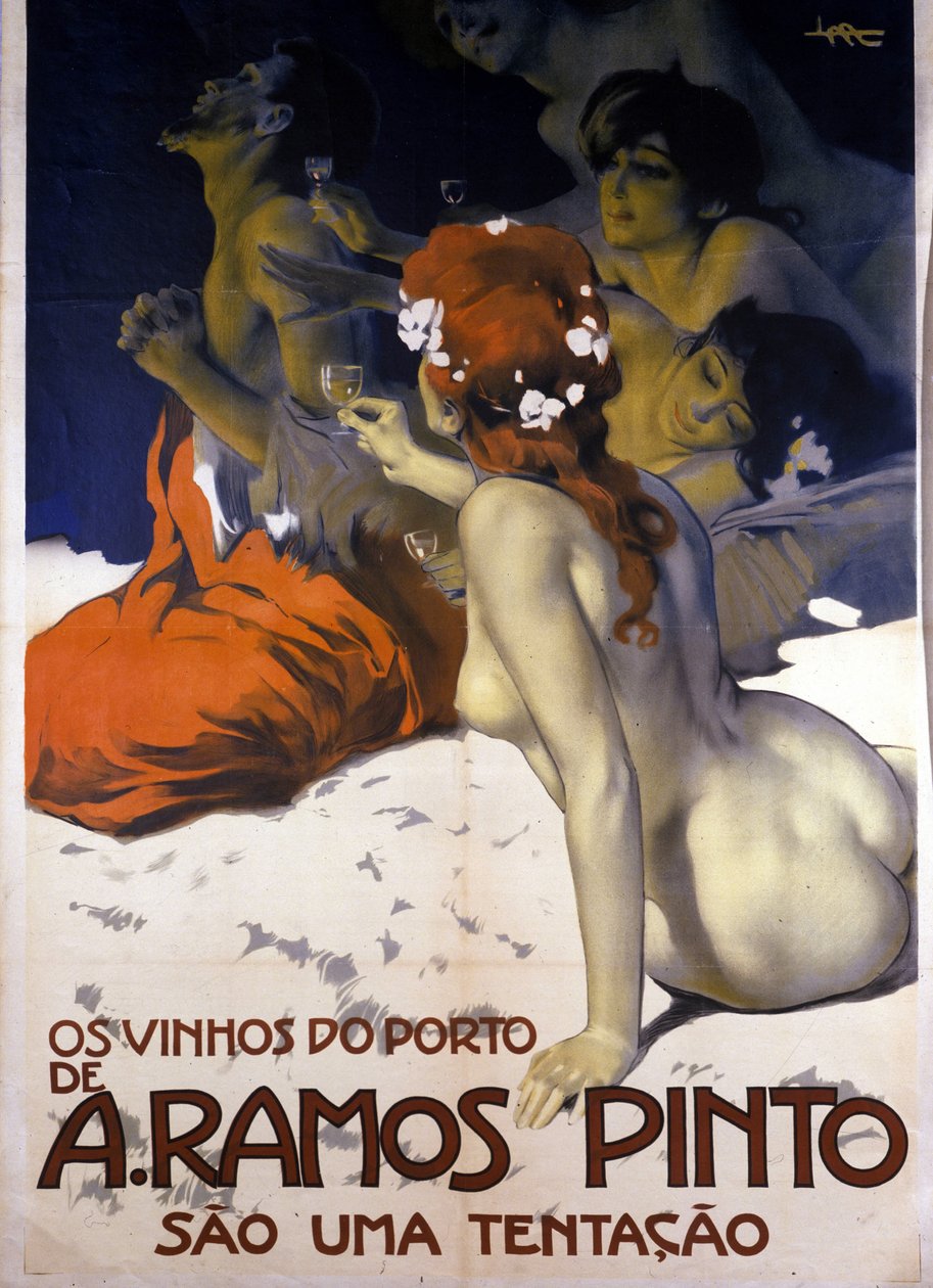 Publicidad para vinos portugueses. Cartel de Leopoldo Metlicovitz, ca. 1915 de Leopoldo Metlicovitz