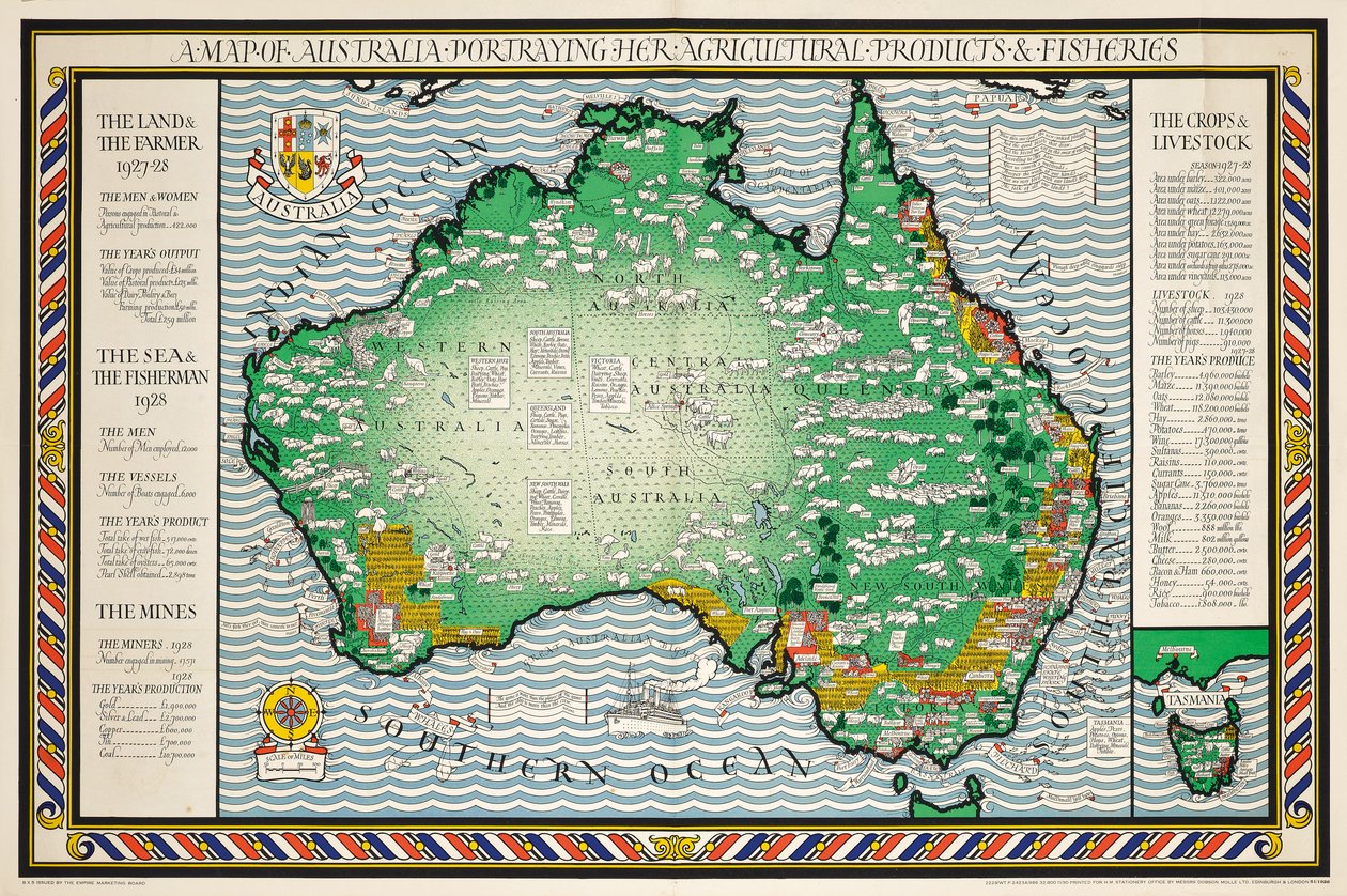 Un mapa de Australia de Leslie MacDonald Gill