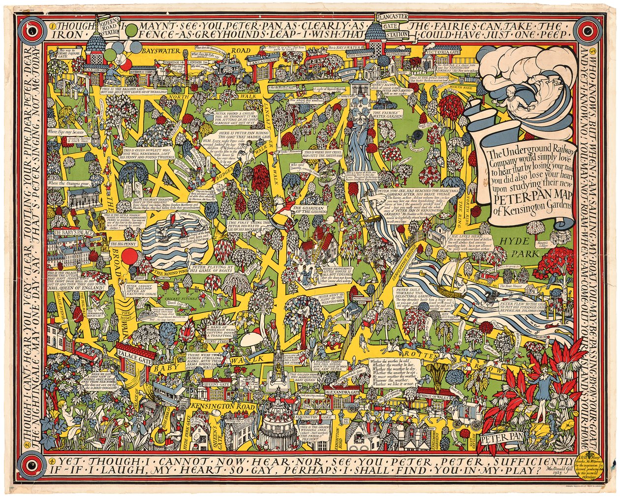 Mapa Peter Pan de South Kensington de Leslie MacDonald Gill