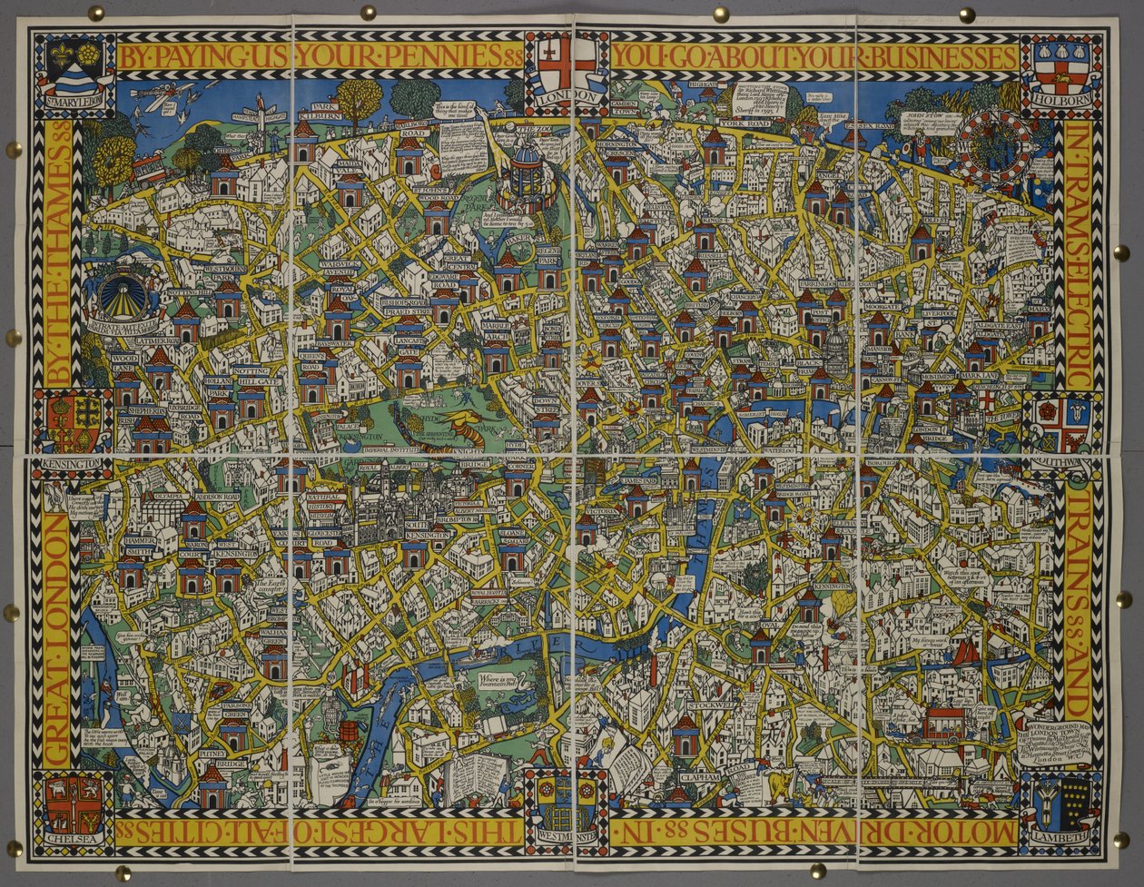 "Pagándonos tus peniques" - o el "Mapa de la ciudad de Londres de Leslie MacDonald (1884 1947) Gill