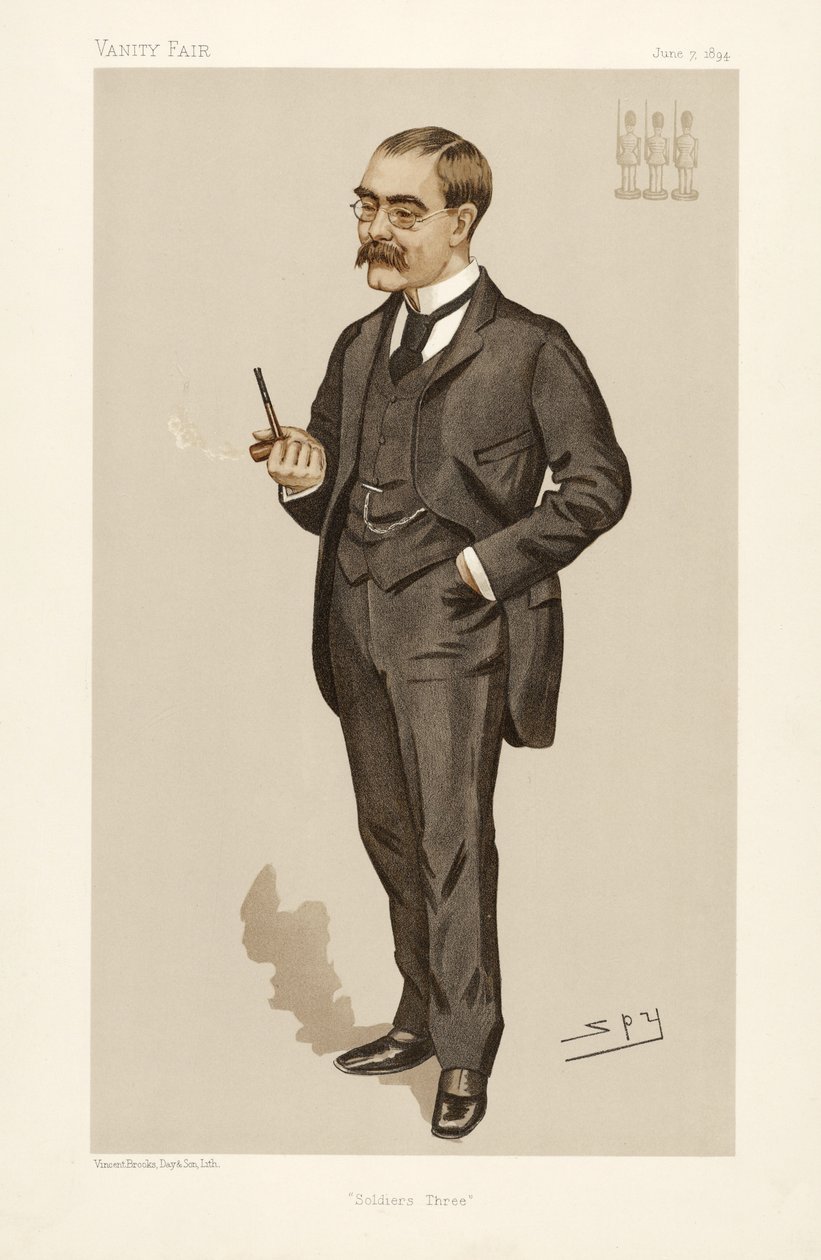 Rudyard Kipling (1865 - 1936), de Vanity Fair, pub. 1894 de Leslie Matthew Ward