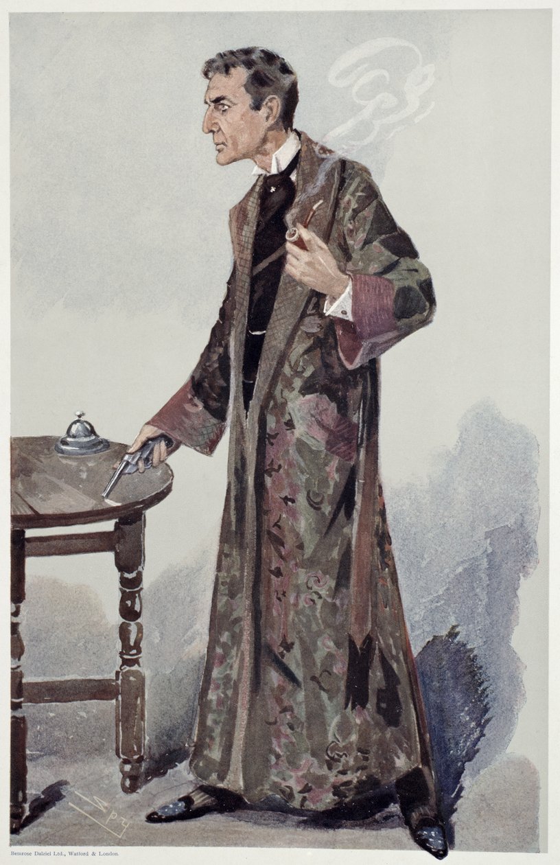 Sherlock Holmes, caricatura de Vanity Fair del actor William Gillette, 1907 de Leslie Matthew Ward