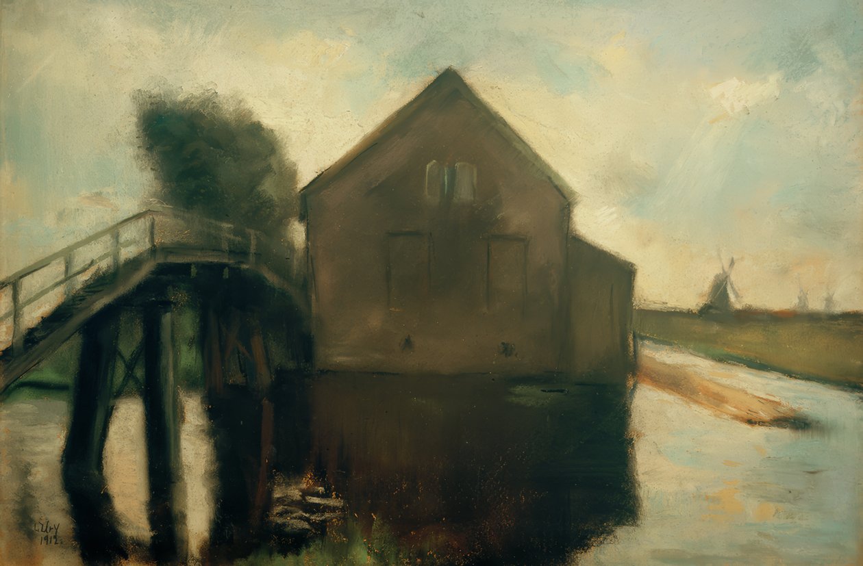 Paisaje holandés con molinos de viento de Lesser Ury