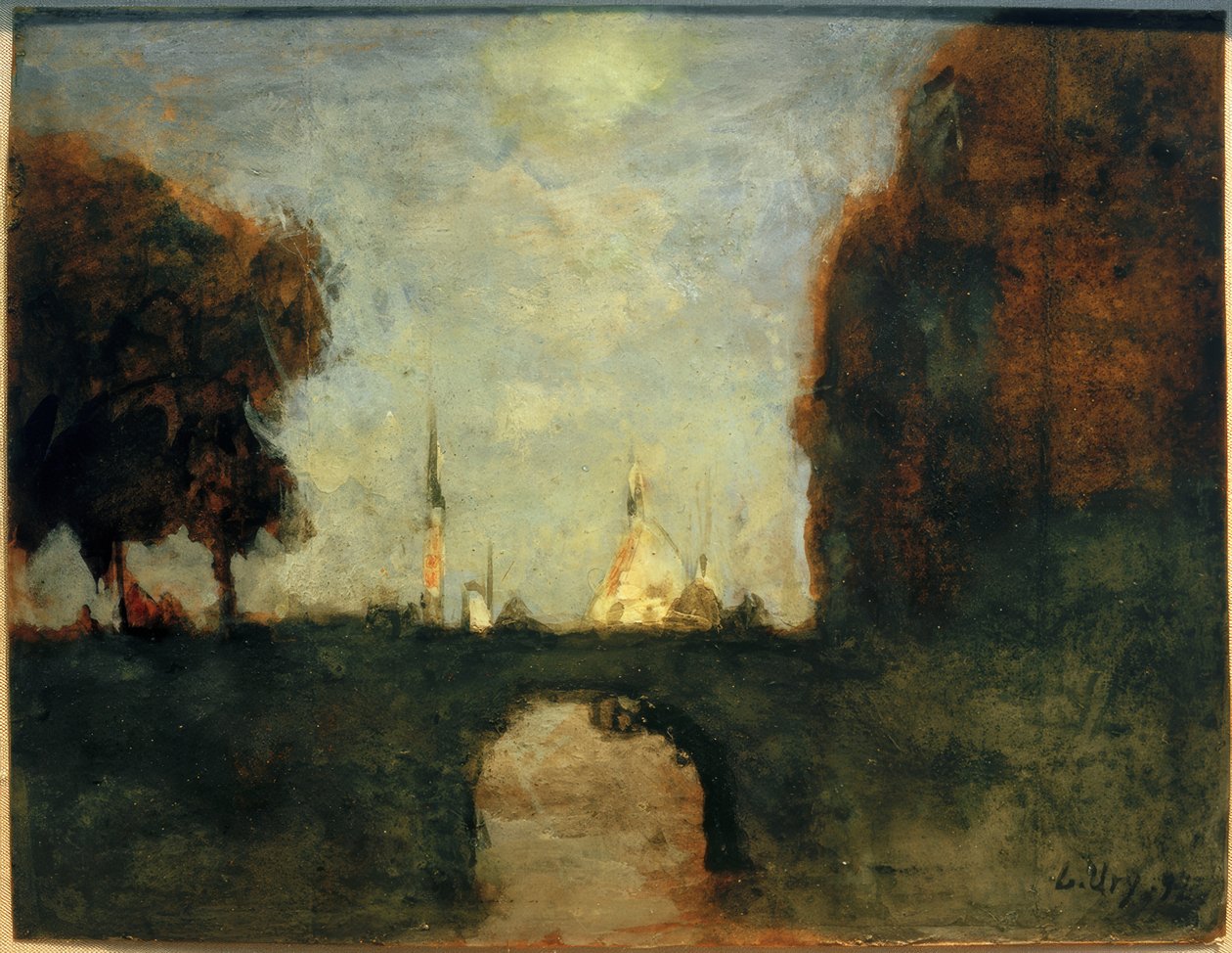 Ciudad a la luz de la luna de Lesser Ury