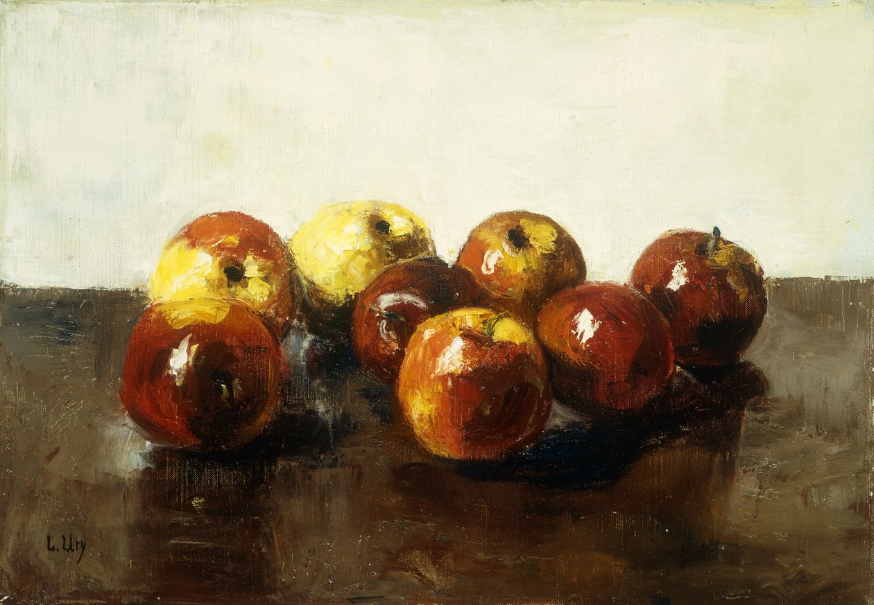 Una naturaleza muerta de manzanas de Lesser Ury