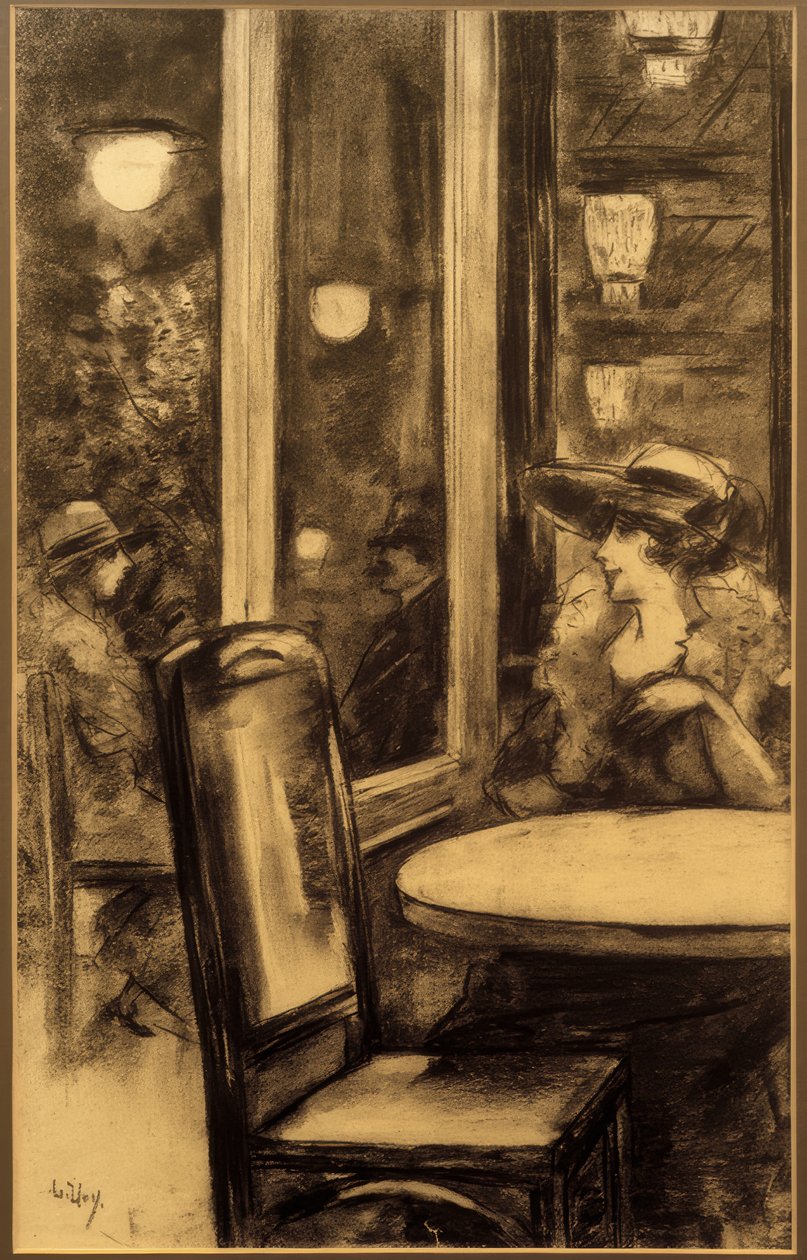 En el Café Bauer de Lesser Ury