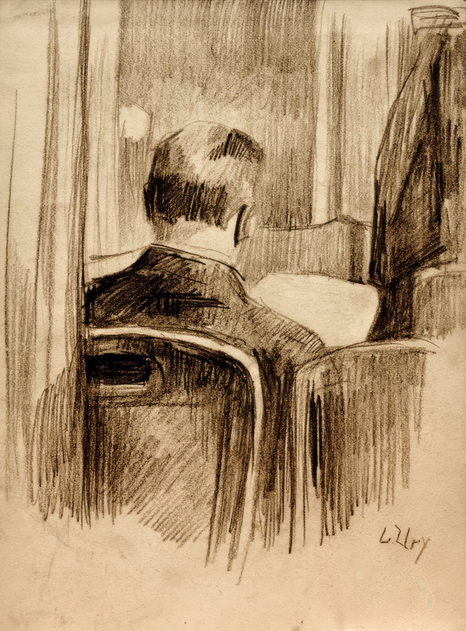 Lector en el café de Lesser Ury