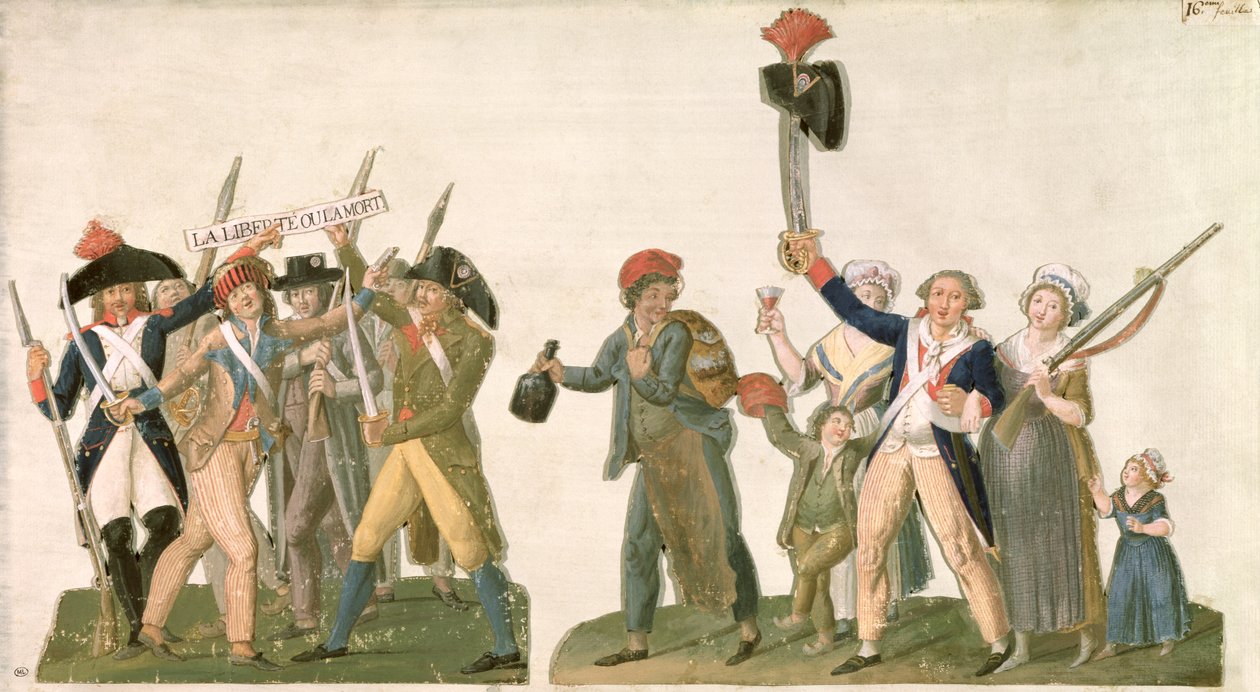 Grito de libertad y la partida hacia la frontera, 1792 (impresión) de Lesueur Brothers