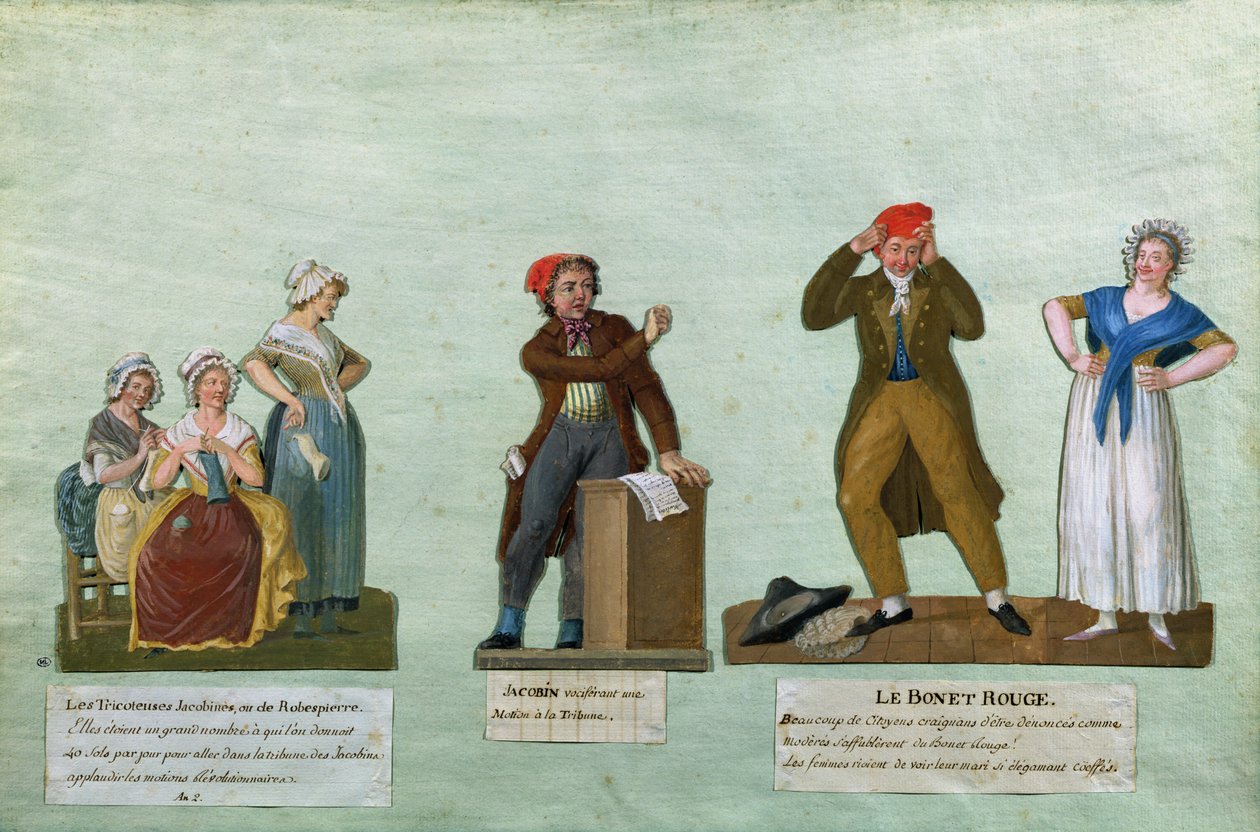 Los tejedores jacobinos, un jacobino y el gorro rojo de Lesueur Brothers