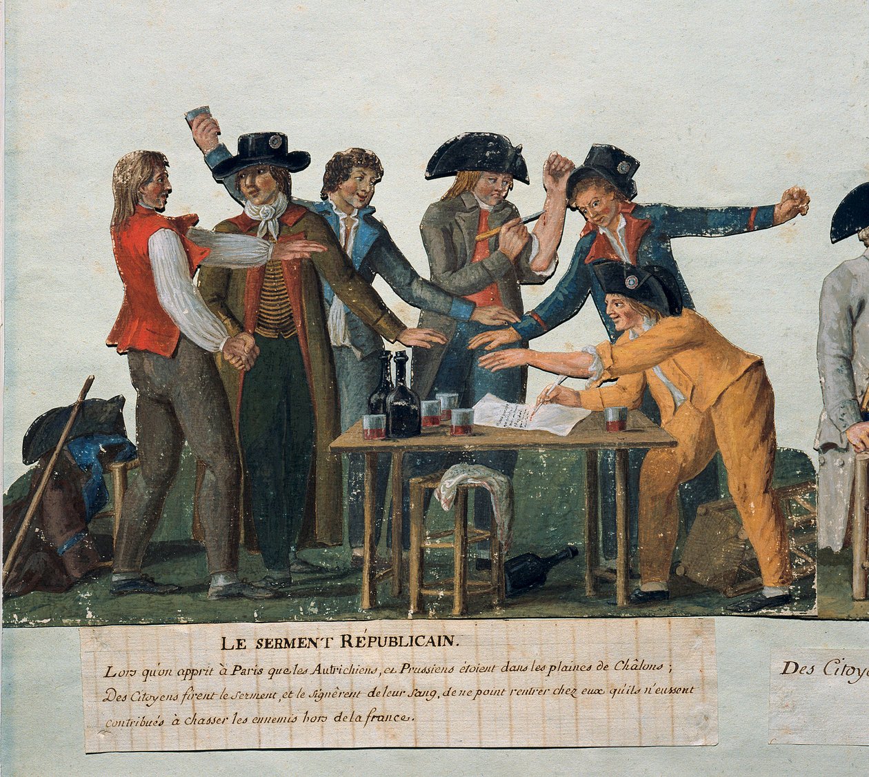 Revolución Francesa: El juramento republicano. Gouache de los hermanos Lesueur (siglo XVIII). París, Museo Carnavalet de Lesueur Brothers