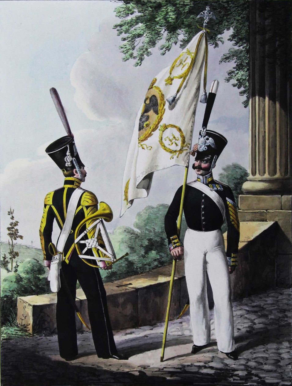 Porte-epee-Praporshchik y Corneta del Batallón de la Guarnición de la Guardia, 1829 de Lev Alexandrovich Belousov