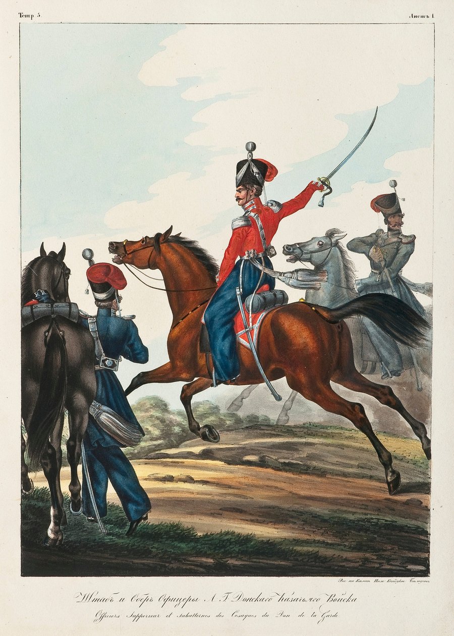 Oficial de Estado Mayor y Oficial Jefe del ejército de los Cosacos del Don, 1830-1840s de Lev Alexandrovich Belousov