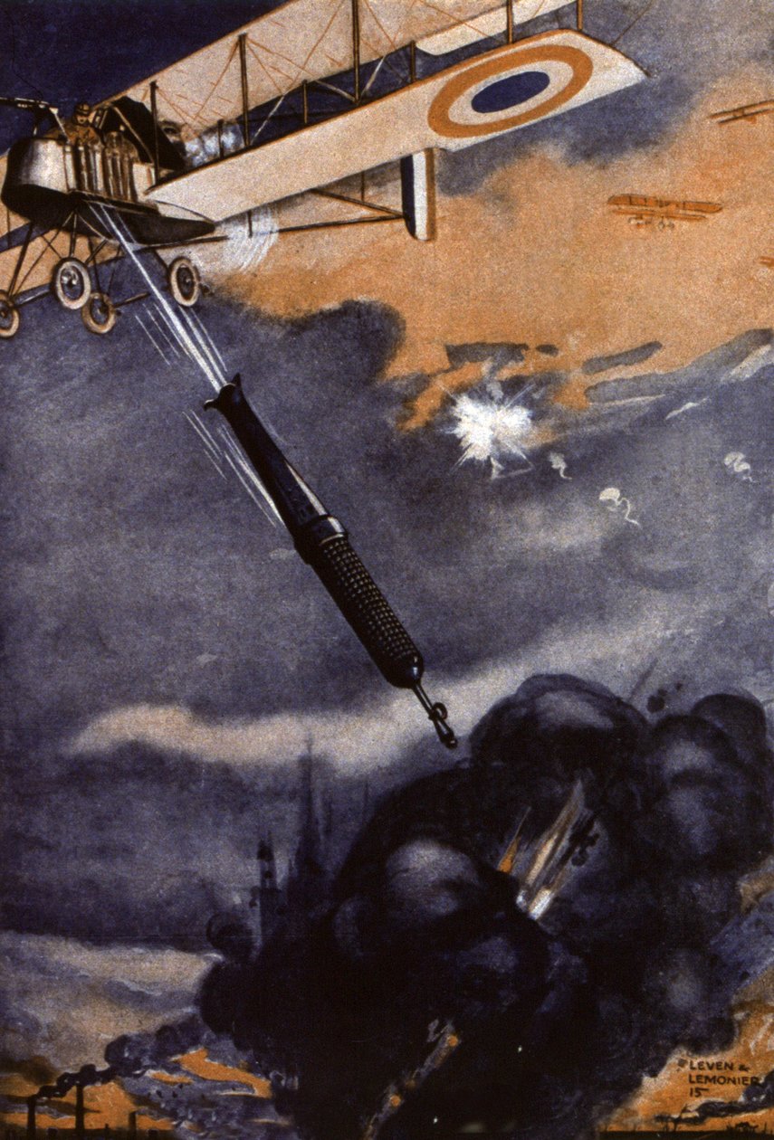 WW1: bomba lanzada por un avión de Leven & Lemonier