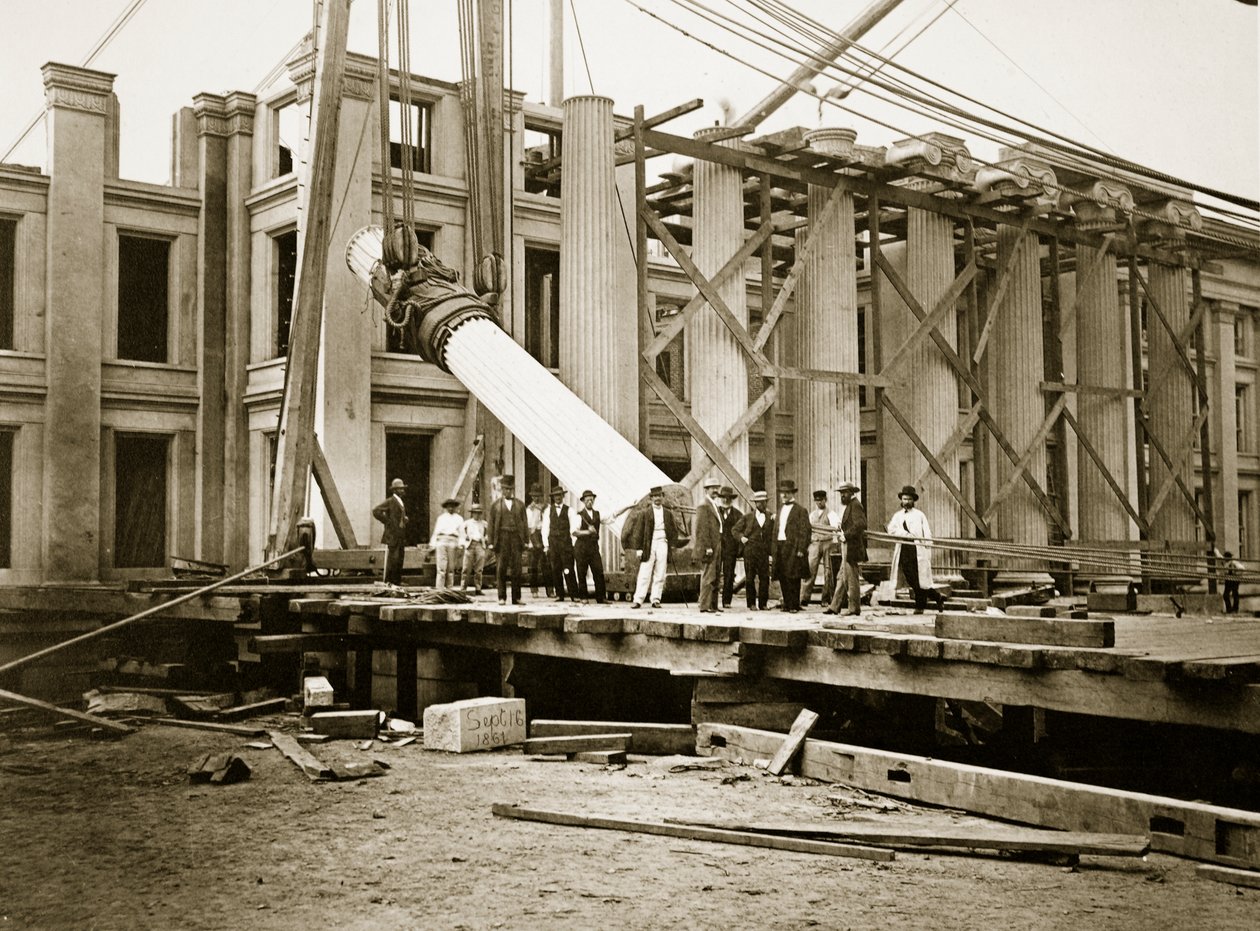 Construcción del ala sur, Departamento del Tesoro, Washington, D.C., 1861