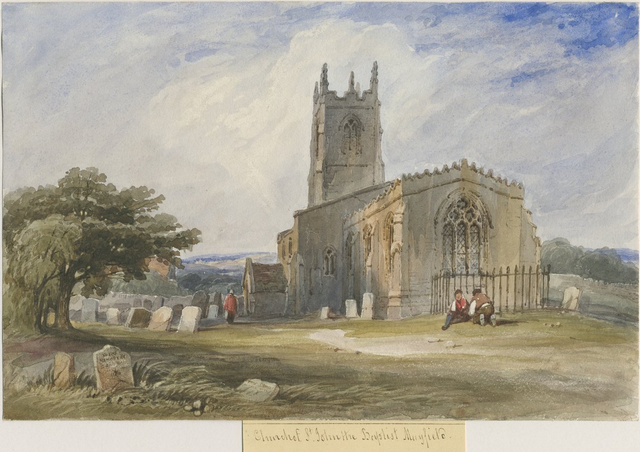 Iglesia de Mayfield: pintura en acuarela, nd [c1830-1840] de Lewis John Wood