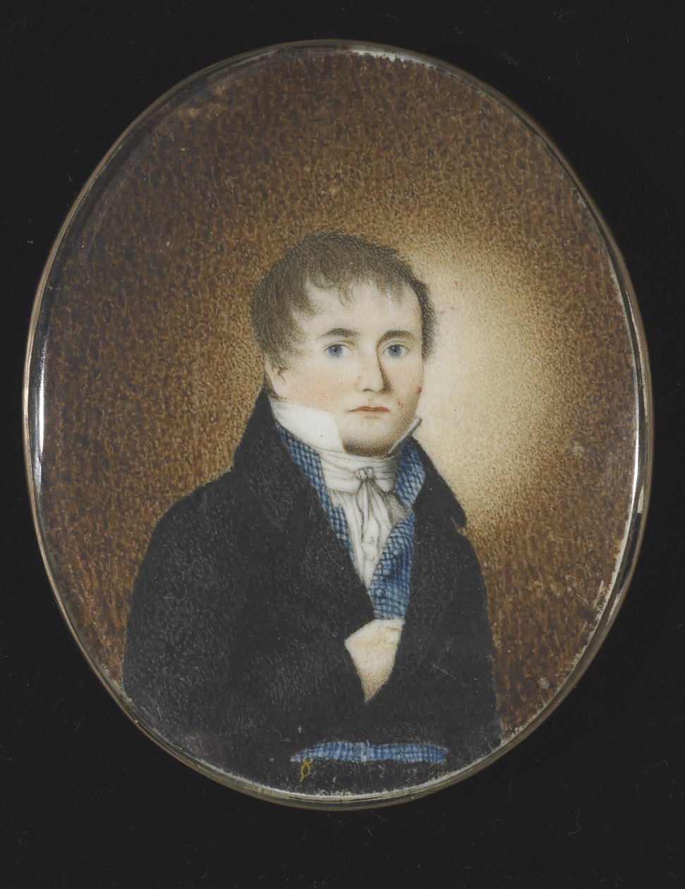 Autorretrato, c.1810-20 (acuarela sobre marfil) de Lewis Peckham