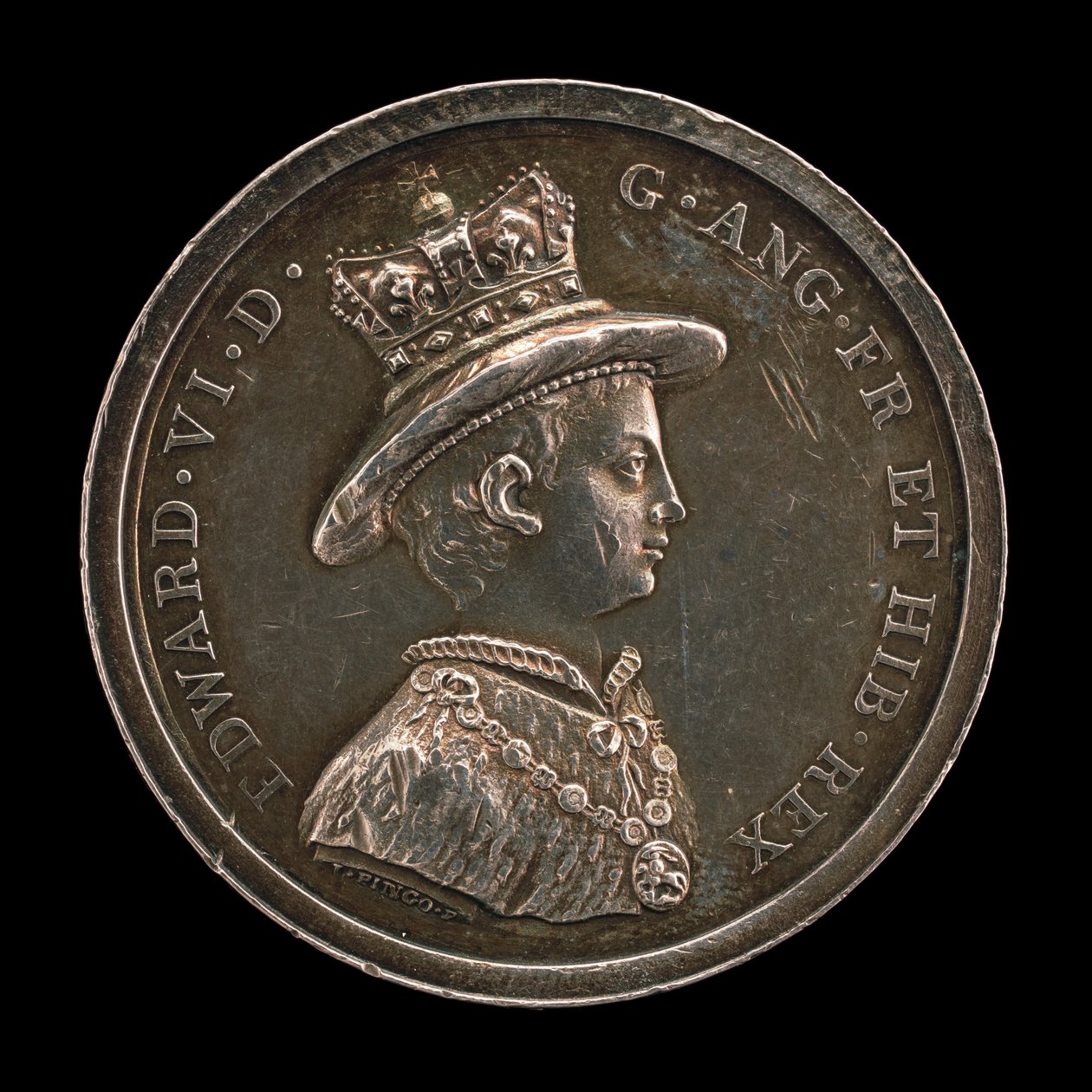 Eduardo VI, 1537-1553, Rey de Inglaterra 1547 Medalla para la Escuela de Christ