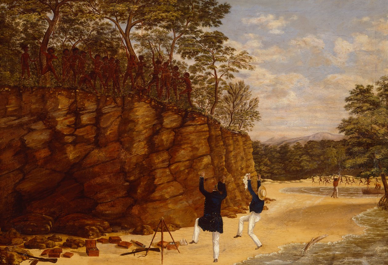 Grupo de topografía en la costa noroeste de Australia (óleo sobre lienzo) de Lewis Roper Fitzmaurice
