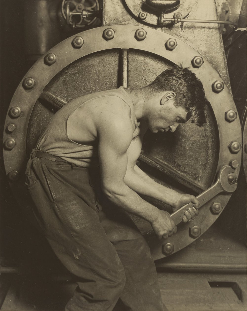 Mecánico y bomba de vapor de Lewis W. Hine