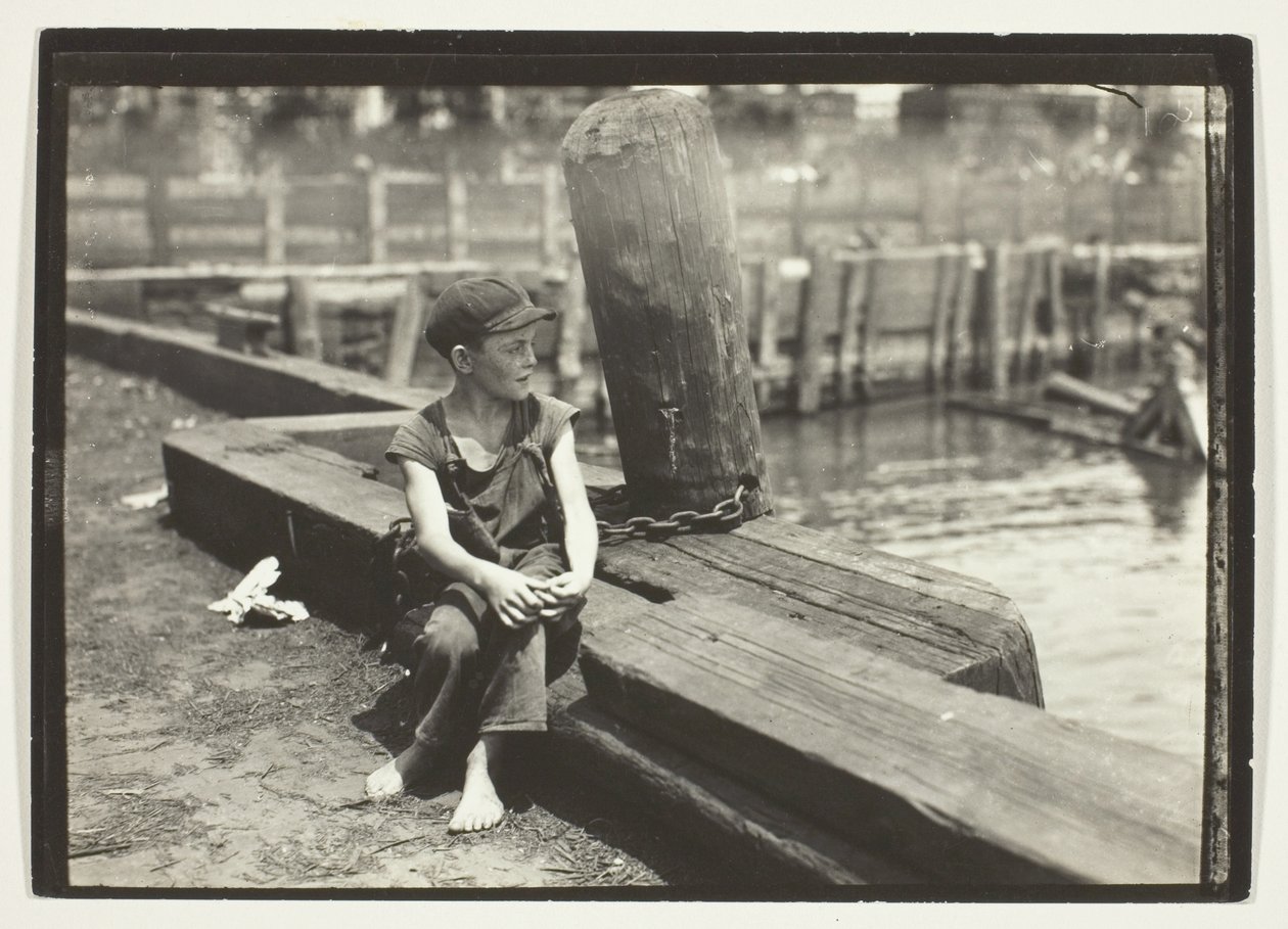 En el muelle, Nueva York de Lewis Wickes Hine
