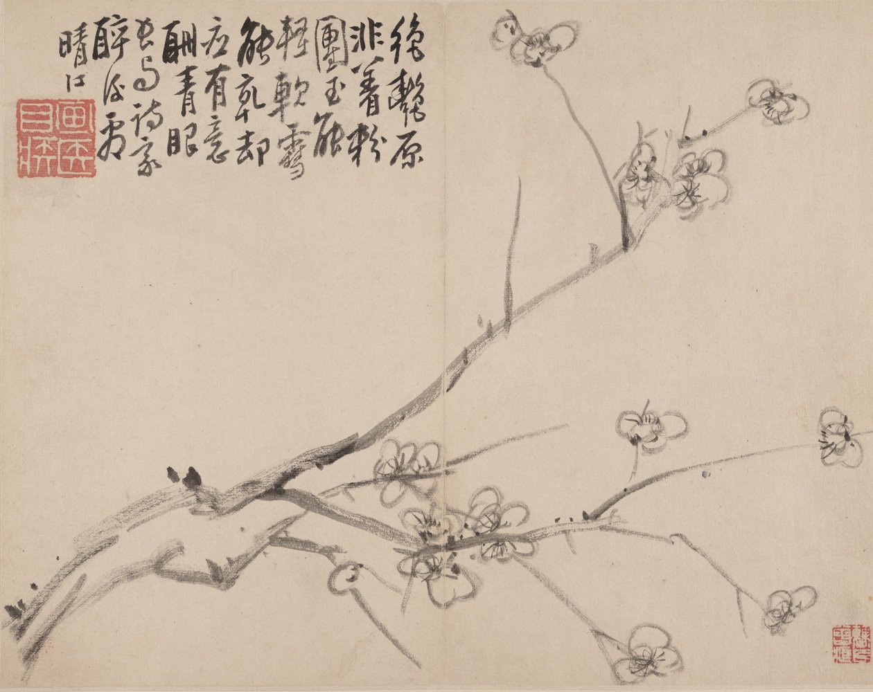 Álbum de ciruelo en flor, 1742 de Li Fangying