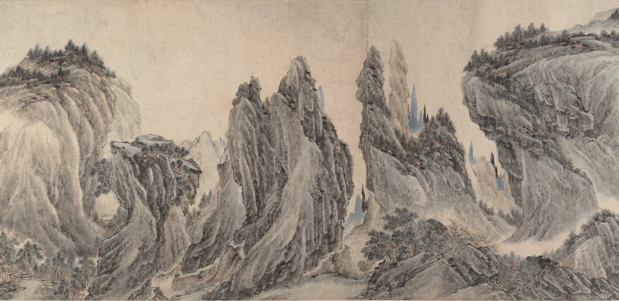 Paisaje después de Dong Yuan, Juran, Ma Yuan y Xia Gui, fechado yiwei, 1655 de Li Zai
