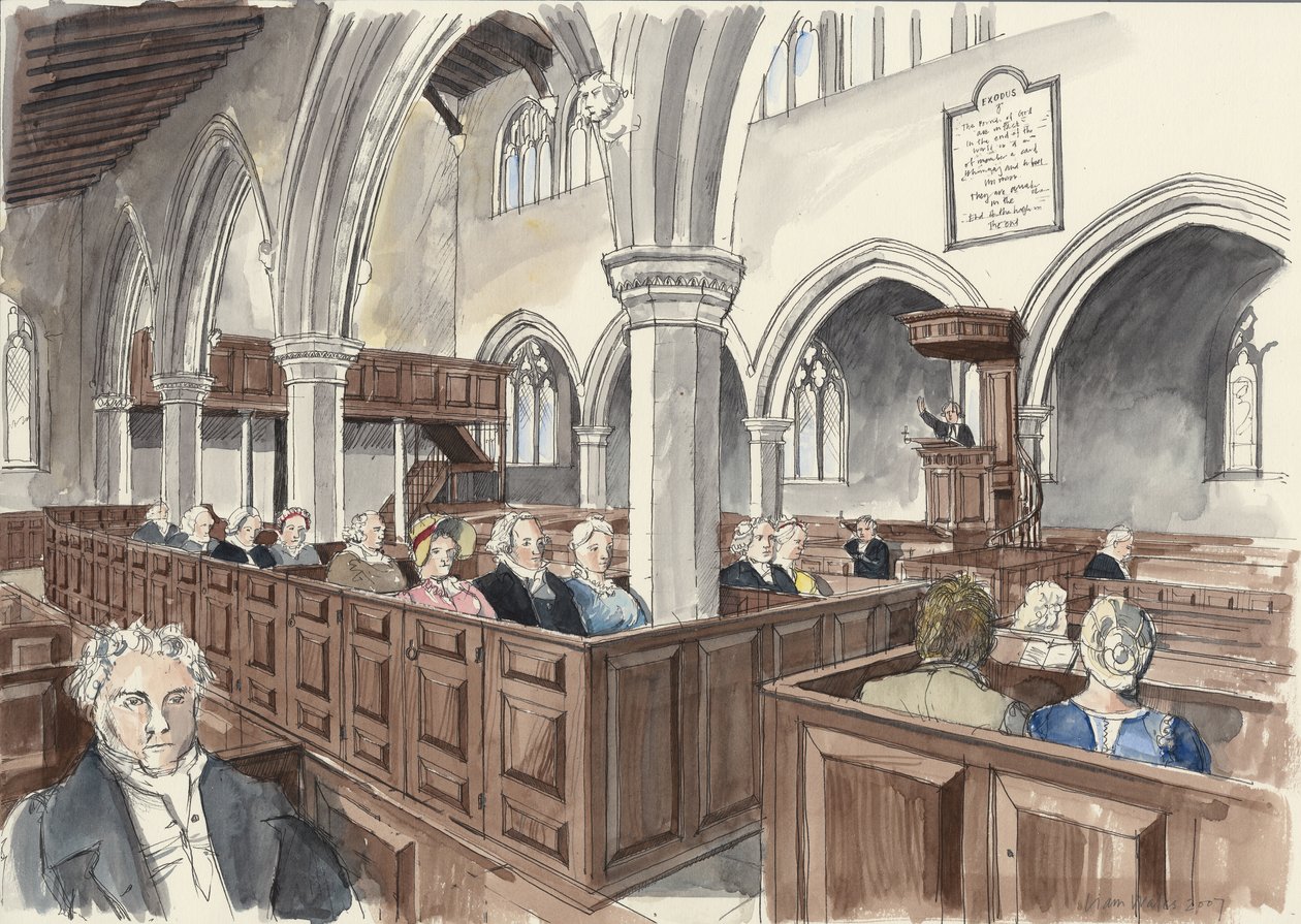 Iglesia de San Pedro, Barton-upon-Humber, Lincolnshire (acuarela sobre papel) de Liam Wales