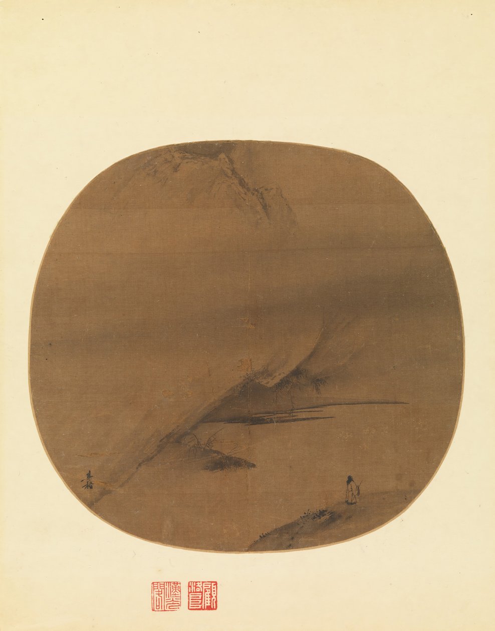 Poeta paseando por una orilla pantanosa, principios del siglo XIII de Liang Kai