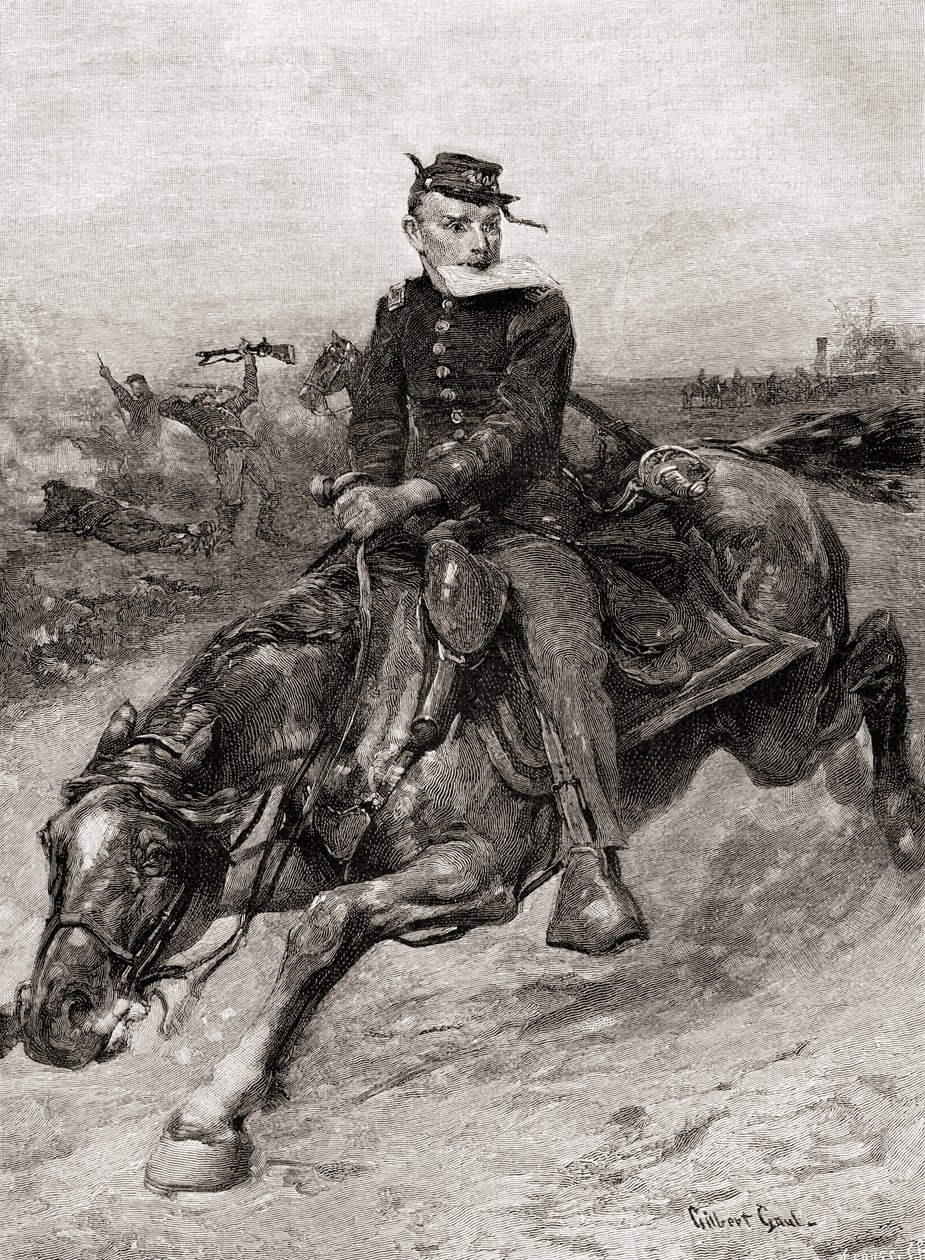 Un mensajero durante la Guerra Civil Americana, de The Century Magazine, publicado 1887 (grabado) de Unbekannt Unbekannt