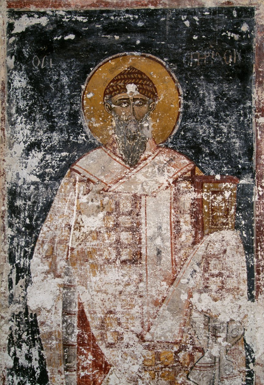 Apóstol, fresco en la iglesia bizantina de los Santos Apóstoles en el Ágora de Atenas, Grecia de Unbekannt Unbekannt