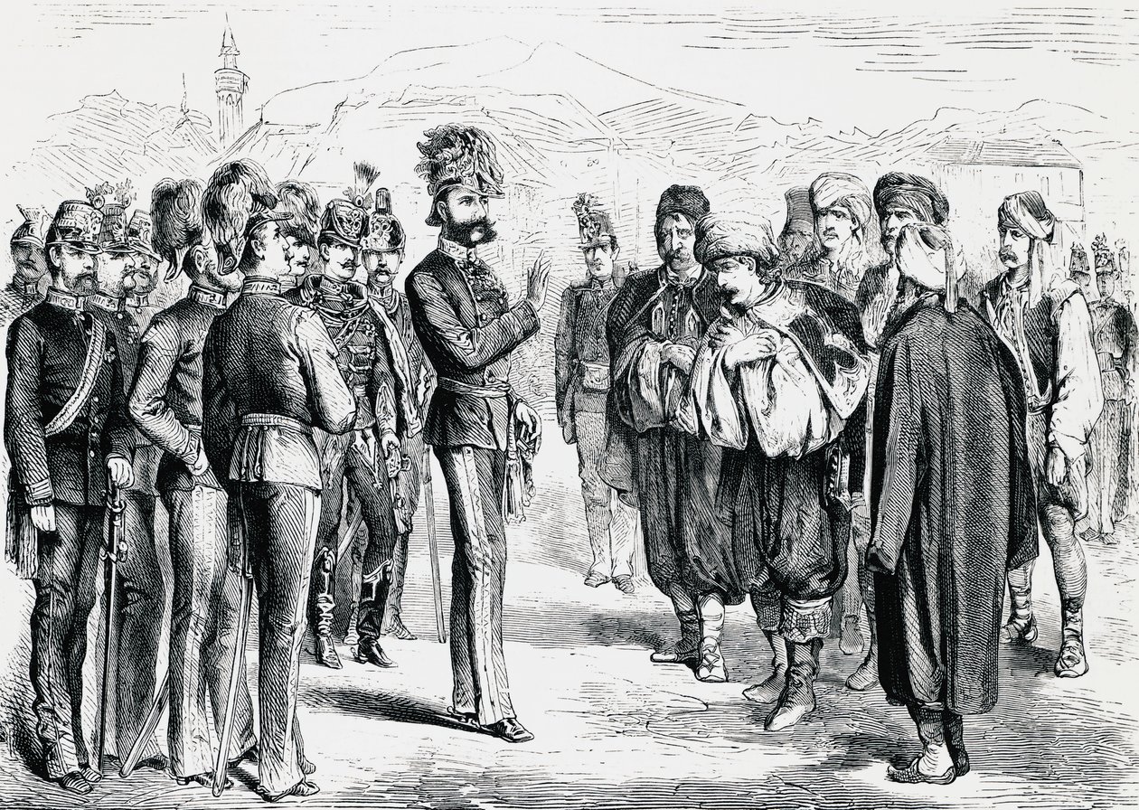 El general austriaco Josip Filipovic recibiendo una delegación musulmana de Unbekannt Unbekannt