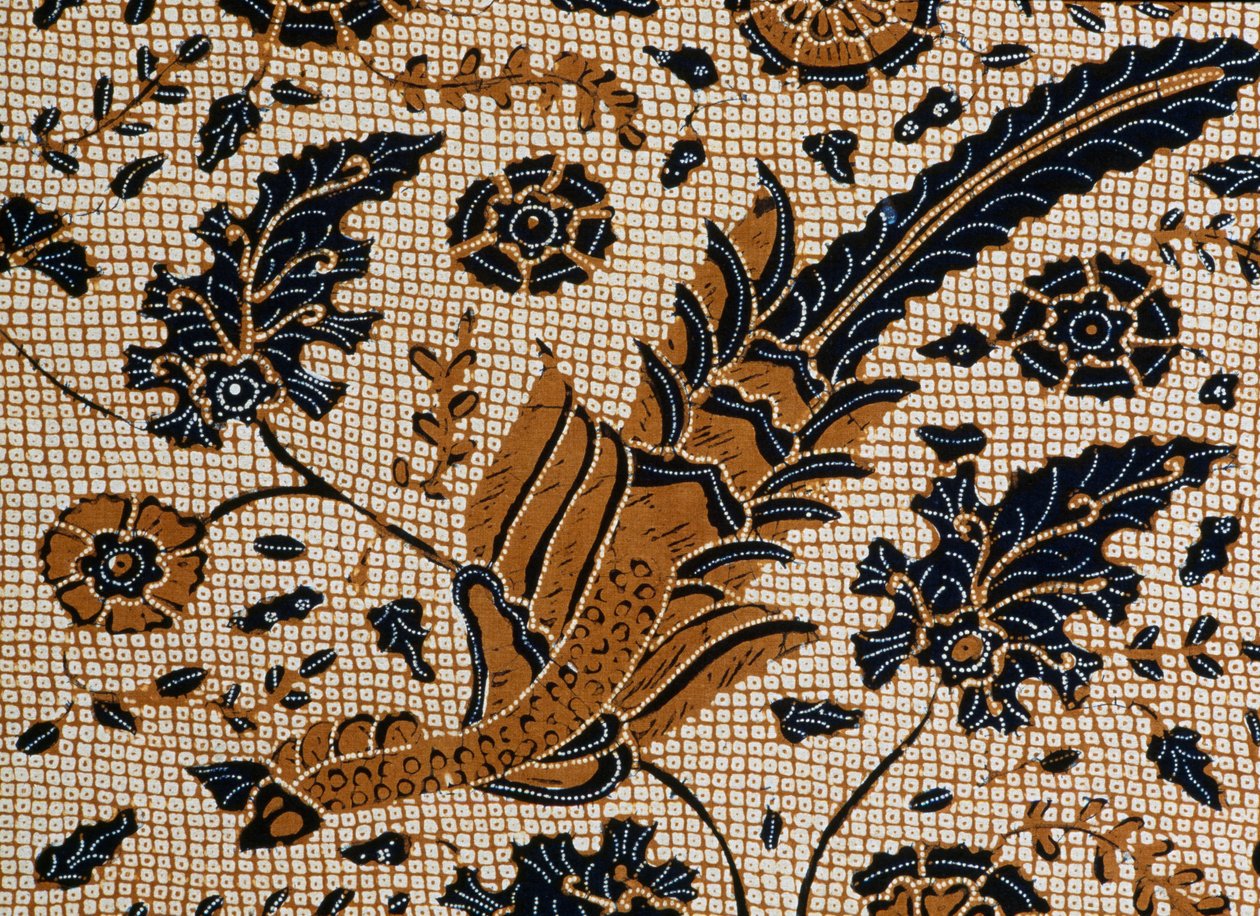 Batik con diseño tradicional llamado peksi podang, Surakarta, Java, Indonesia (detalle) de Unbekannt Unbekannt