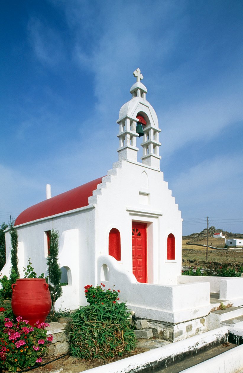 Iglesia en la isla de Mykonos, Islas Cícladas, Grecia de Unbekannt Unbekannt