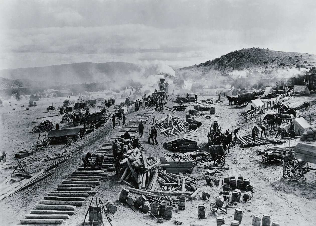 Construcción de la línea ferroviaria en los territorios occidentales, EE.UU. de Unbekannt Unbekannt